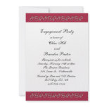 Ruby Red and Pearls Engagement Party Invitation