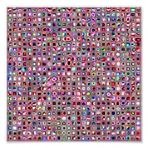Ruby Red 'Bijoux' Textured Mosaic Tiles Pattern Photograph