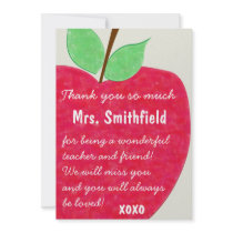 Ruby Red Teacher's Apple Retirement Invite