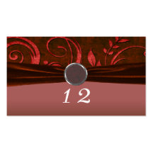 Ruby & Red Velvet Wedding Swirl Business Card Template