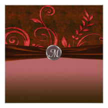 Ruby & Red Velvet Wedding Swirl Custom Invite