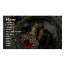 Ruby ring in sparkling water business card