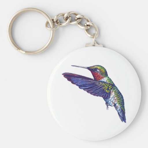 Ruby Throated Hummingbird Keychains