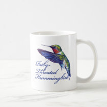 Ruby Throated Hummingbird Scripted mugs