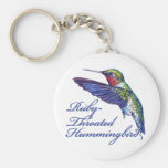 Ruby Throated Hummingbird Scripted Key Chain