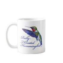 Ruby Throated Hummingbird Scripted Coffee Mugs