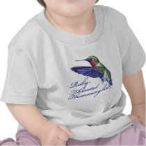 Ruby Throated Hummingbird Scripted Tee Shirts
