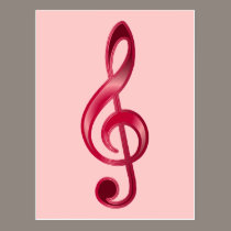 Ruby Treble Clef postcards
