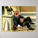 RUDE AWAKENING Vintage Dog Art posters