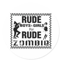 Rude boys and girls for rude zombie sticker