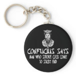 Rude funny slogan Confucius keychains