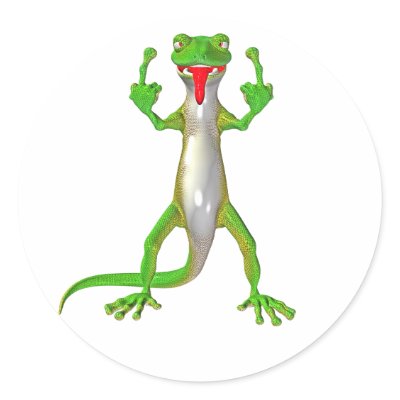 Rude Gecko Lizard Sticker by EvilSkull