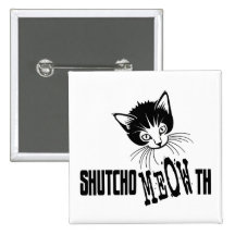 Rude Kitty - Shut Your Mouth Pin