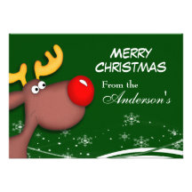 Rudolf Christmas Greeting Card Invite