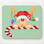 Rudolph Candy Cane mousepads
