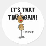 Rudolph Ho Ho Ho Round Stickers