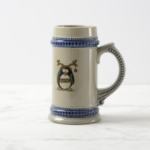 Rudolph penguin coffee mugs