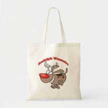 rudolph reindeer wannabe puppy dog canvas bags