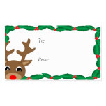 Rudolph with Holly Gift Tags business cards