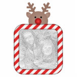 Rudy Reindeer Candy Cane Frame Tree Ornament Photo Cutouts