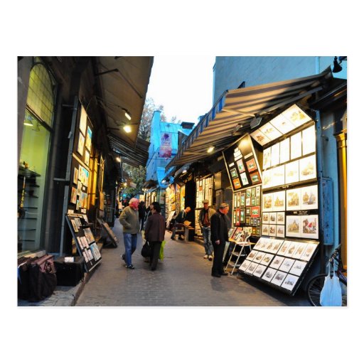 Rue du Tresor Art Alley Quebec City Postcard