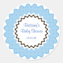 Ruffle Sticker, blue and brown