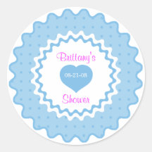Ruffle Sticker, blue and white