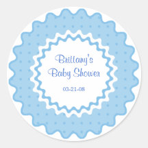 Ruffle Sticker, blue and white