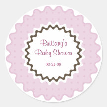 Ruffle Sticker, pink and brown