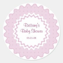 Ruffle Sticker, pink and white