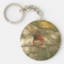 Rufous Hummingbird Sitting Keychain