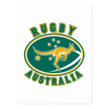 rugby australia kangaroo wallaby aussie post card