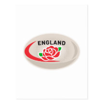 Rugby Ball England English Rose Postcard
