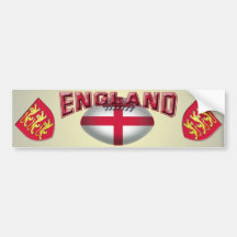 Rugby Ball Flag of England Bumper Stickers
