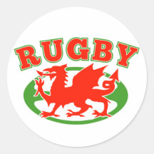 rugby ball wales red welsh dragon sticker