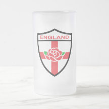 Rugby England English Rose Flag shield Coffee Mugs