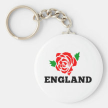 Rugby England English Rose Key Chain