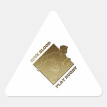 rugby player metallic gold give blood, play rugby stickers