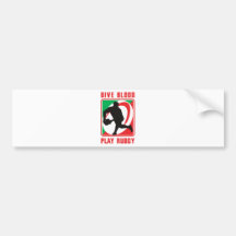 Rugby player passing ball front give blood play bumper stickers