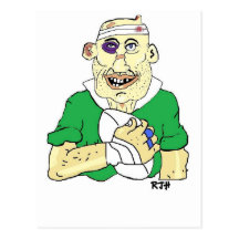 RUGBY PLAYER POST CARD