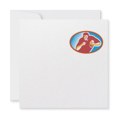Rugby Player Running With Ball Personalized Invite