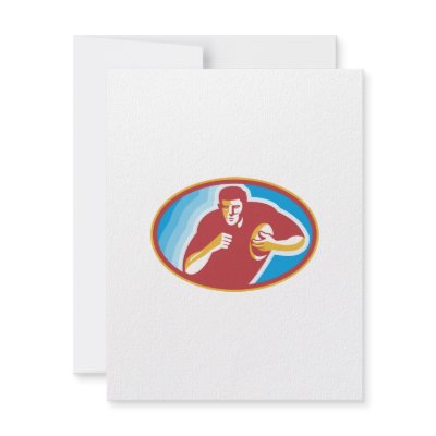 Rugby Player Running With Ball Personalized Invitation