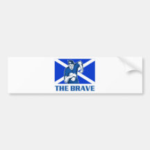 rugby player scotland flag the brave bumper stickers