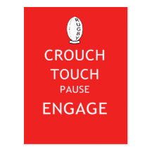 Rugby scrum instructions post card