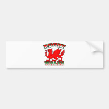 Rugby Wales Flag Dragon Bumper Sticker
