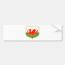 rugby wales red welsh dragon sports mascot bumper sticker