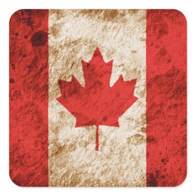 Rugged Canadian Flag Square Stickers