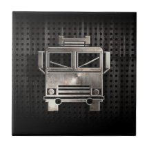Rugged Fire Truck Ceramic Tile