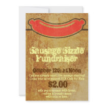 Rugged Sausage Sizzle Party Invitation