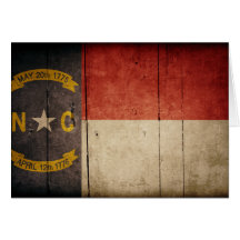 Rugged Wood North Carolina Flag Cards